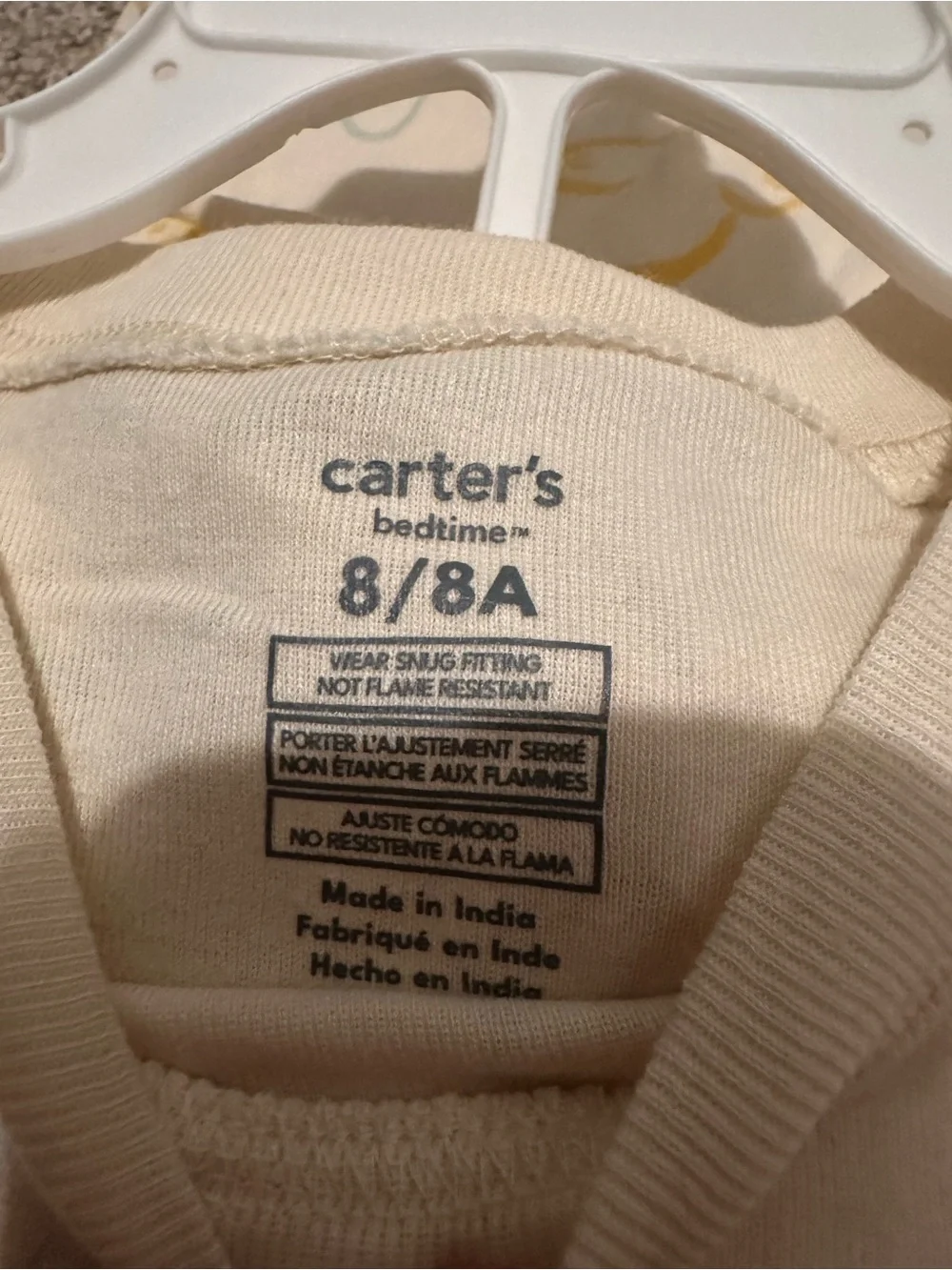 Carter's Cream Bunny & Carrot Pajama Set